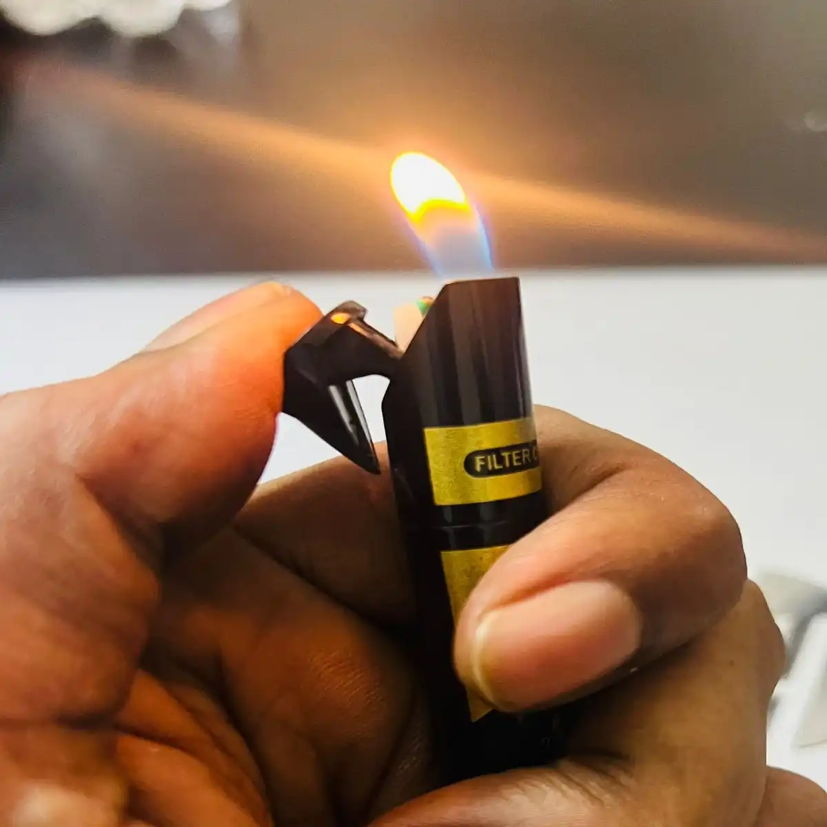 Mini Cigarette Type Fire Lighter(Black)